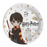 Assiettes Harry Potter en carton compostable de 23 cm - 8 unités