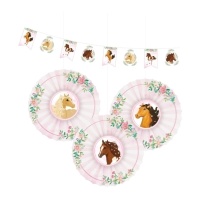 Kit décoratif de Cheval rose - 4 unités