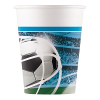 Gobelets de football bleu de 200 ml - 8 unités