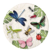 Assiettes d'Insectes de 23 cm - 8 unités