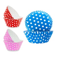 Capsules pour cupcakes de couleurs à pois - Pastkolor - 24 unités