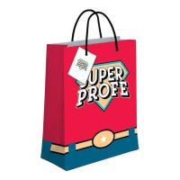 Sac cadeau de 23 x 18 x 10 cm de Super Prof - 1 unité