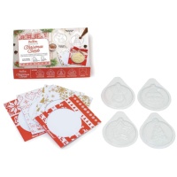 Kit pour cartes de Noël avec chocolat - Decora - 8 unités