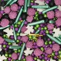 Paillettes d'Halloween lilas et vertes de 65 g - FunCaKes