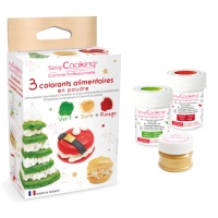 Ensemble de colorants en poudre pour décoration de Noël de 15 gr - Scrapcooking - 3 unités