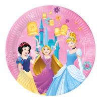 Assiettes des Princesses Disney Blanche-Neige, Raiponce et Cendrillon de 23 cm - 8 unités