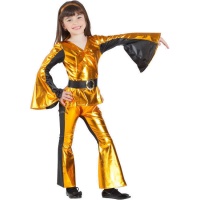 Déguisement style disco doré et noir pour fille