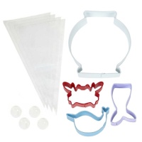 Kit pour biscuits avec emporte-pièces et douilles pour décorer un aquarium - Wilton - 12 pièces