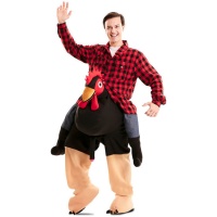 Costume de poule avec cavalier pour homme