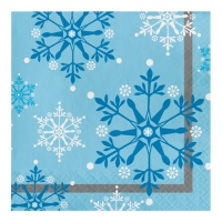 Serviettes Snow Princess de 16,5 x 16,5 cm - 16 unités