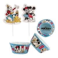 Capsules pour cupcakes et picks de Mickey Mouse et amis - 48 unités