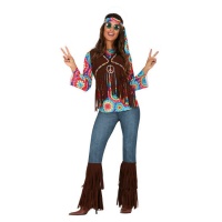 Déguisement de hippie coloré pour femme