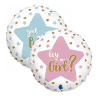 Ballon rond Boy or Girl de 46 cm - Grabo