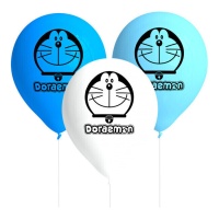 Ballons en latex de Doraemon de 27 cm - 8 unités