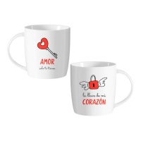 Mug d'amour 350 ml avec message - 2 pièces