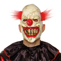 Masque de clown fou avec des cheveux