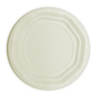 Assiettes de 20,5 cm en plastique crème - 50 unités