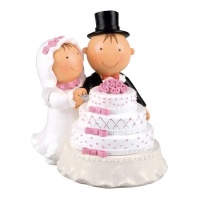 Figurine pour gâteau de mariage de mariés avec gâteau Pit & Pita de 16 cm