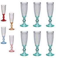 Flûte de 180 ml pour champagne avec motifs - 6 unités