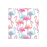 Serviettes de flamants roses compostables de 16,5 x 16,5 cm - 20 unités