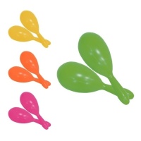 Maracas de couleurs assorties 19 cm - 2 pièces