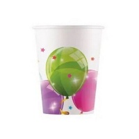 Gobelets à ballons brillants de 200 ml - 8 unités