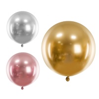 Ballon géant en latex de couleur métallisée de 60 cm - PartyDeco - 1 unité