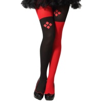 Collants rouges et noirs avec losanges