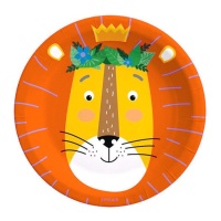 Assiettes de lion de 23 cm - 6 unités