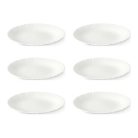 Assiette de 24 cm plate opale blanc - 6 unités