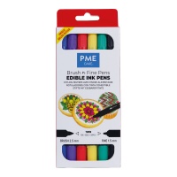 Set de stylos à encre comestible avec double pointe colorée - PME - 6 pcs.