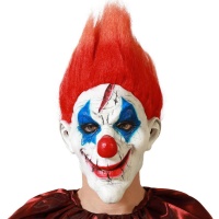 Masque de clown tueur avec cheveux rouges