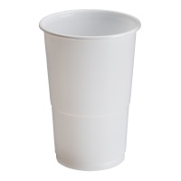 Verres de 250 ml en plastique blanc - 15 unités