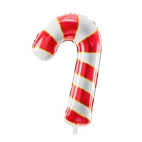 Ballon en forme de canne à bonbon rouge de 50 x 82 cm - PartyDeco