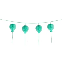 Guirlande de ballons en nid d'abeille turquoise de 1,80 m