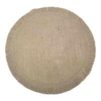 Set de table individuel de 38 cm en jute avec franges