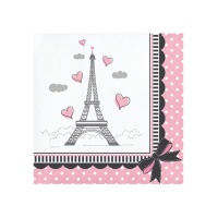 Serviettes de Paris de 12,5 x 12,5 cm - 18 unités