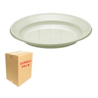 Assiettes en plastique crème de 17 cm - 1500 unités