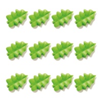 Chiffres de sucre de feuilles vertes 20 gr - Decora - 12 unités