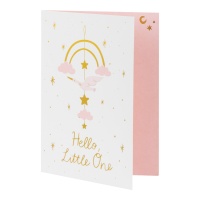 Carte de voeux Hello Little One avec cigogne