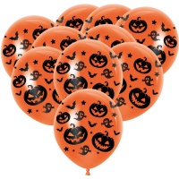 Ballons en latex de Halloween de Citrouilles de 30 cm - 10 unités