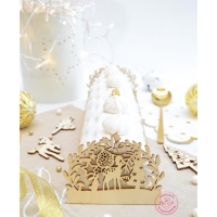 Décoration en bois pour les extrémités de la bûche de Noël - Scrapcooking - 2 unités