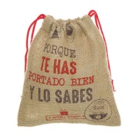 Sac cadeau en toile de jute de 18,5 x 16 cm pour cadeaux et charbon