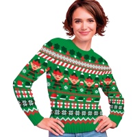 Pull de Noël d'elfe pour femme