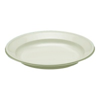 Assiettes de 17 cm en plastique crème - 50 unités