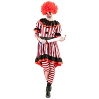 Déguisement de clown à rayures pour femme