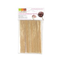 Bâtonnets en bois pour cake pops de 13 cm - Scrapcooking - 20 unités