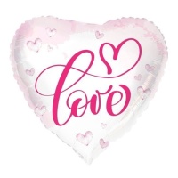 Ballon en forme de coeur avec Love rose de 45 cm