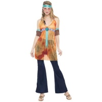 Déguisement de hippie orange pour femme