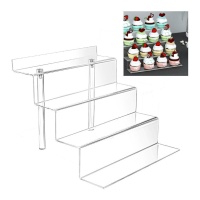 Support pour cupcakes escalier transparent de 18,5 x 23 cm - Pastkolor